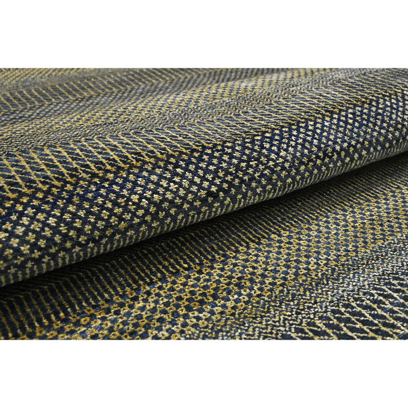 Tapis doré et doré de haute qualité noué à la main