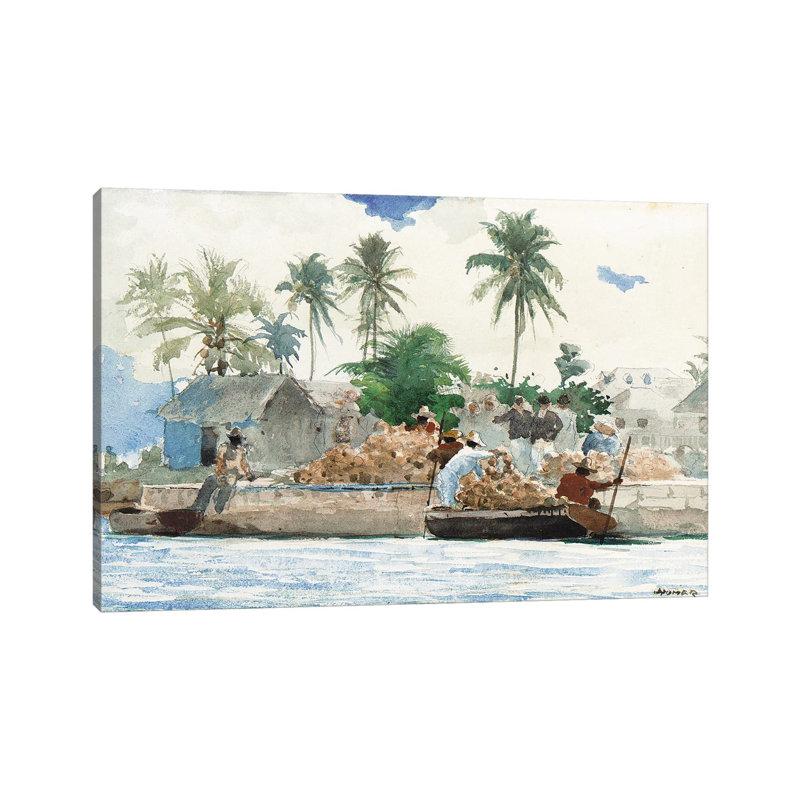 Sponge Fisherman, Bahamas by Winslow Homer - Wrapped Canvas Gallery-Wrapped Canvas Giclée, 20.32 cm H x 30.48 cm W