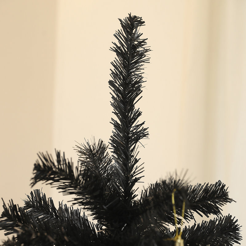 Arbre de Noël artificiel de 6 pi de hauteur, arbre de Noël non éclairé avec 1000 pointes de branches, ouverture automatique, base en acier, décoration des Fêtes pour le bureau personnel