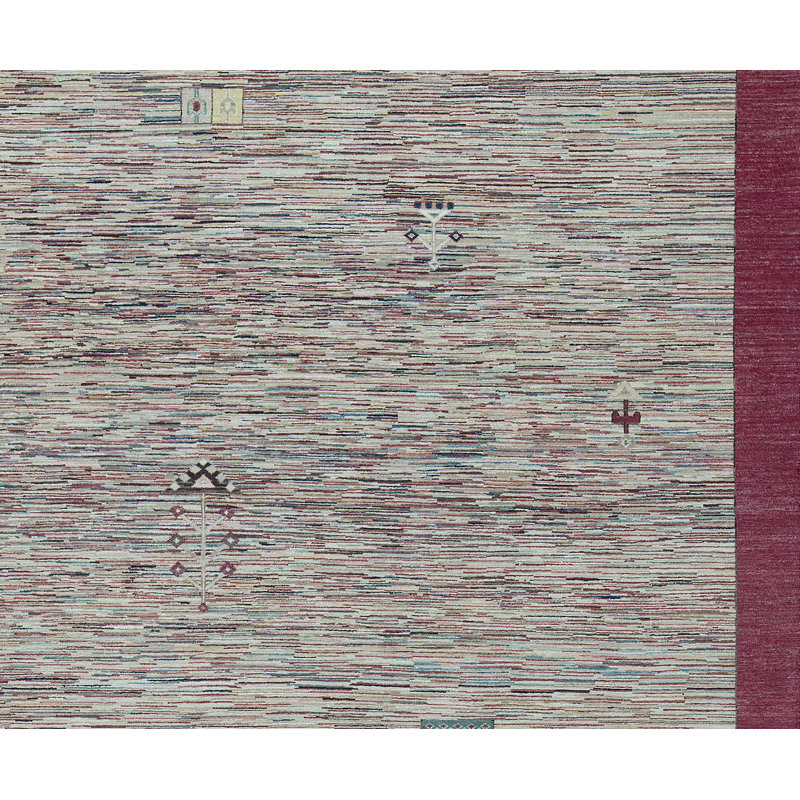 Tapis gris noué à la main de haute qualité