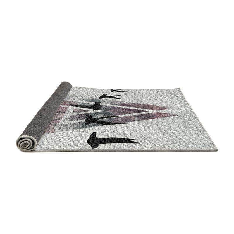 Tapis noir/gris à motifs, Rectangle 6 pi x 9 pi