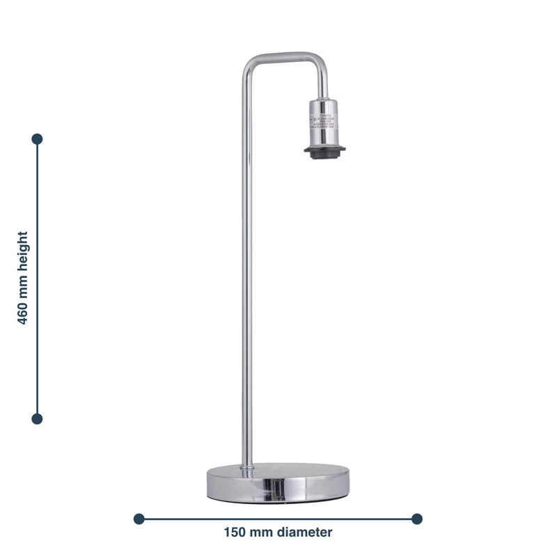 Hamidah 46Cm Polished Chrome Table Lamp Base Set