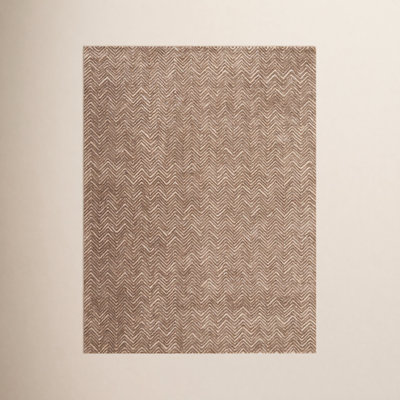Cooke Taupe Hand-Tufted Chevron Rug