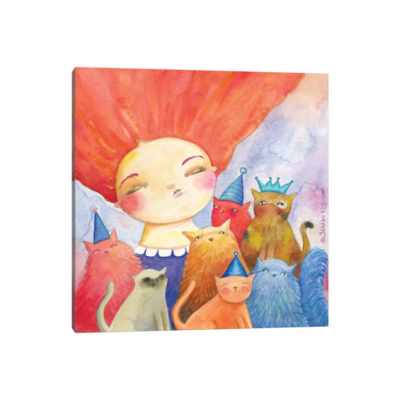 Catitude by Teresa Kogut - Painting on Canvas, 45.72cm H x 45.72cm W x 1.91cm D, Wrapped Canvas