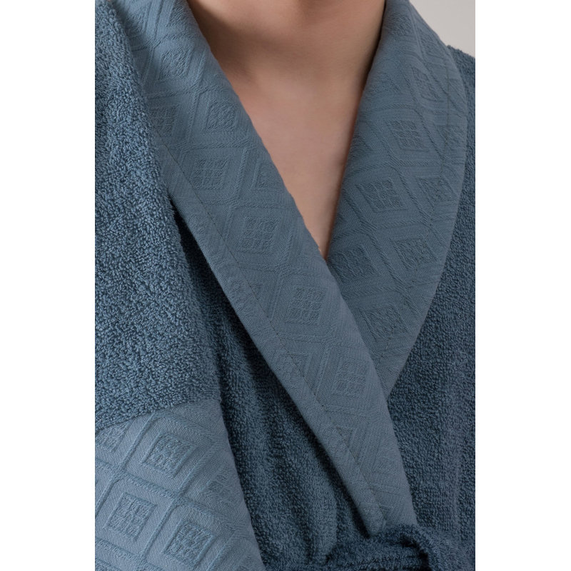 Cotton Above Knee Bathrobe with Pockets