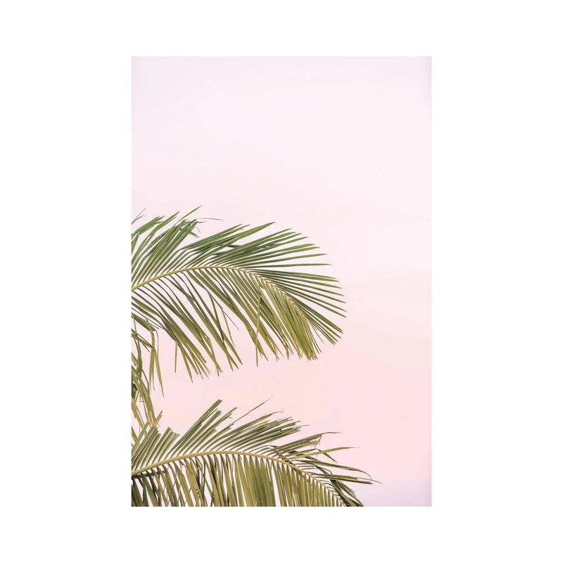 Sunset Palm Leaves - Painting on Canvas, Wrapped Canvas, 101.6 cm H x 66.04 cm W x 1.91 cm D