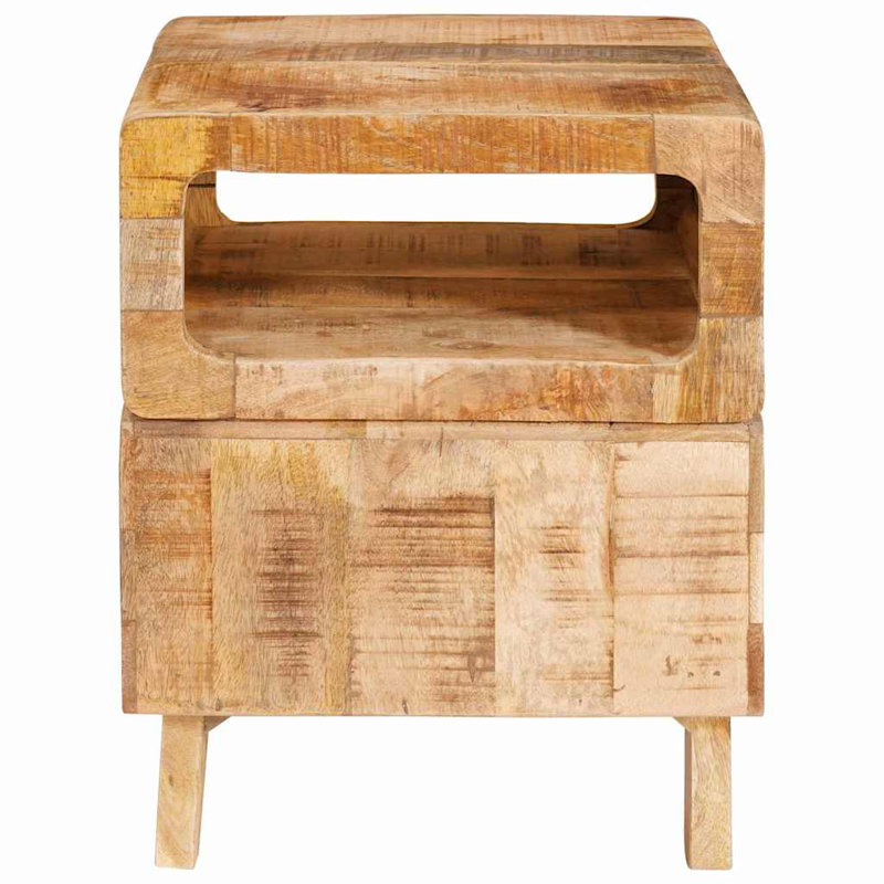 Solid Wood End Table, Light Natural