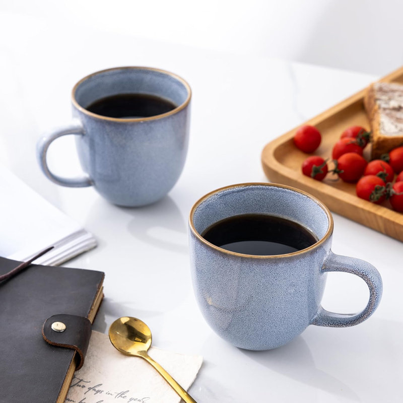 Ensemble de 6 tasses à café 12 oz, ensemble de 6 tasses à café en céramique pour homme, femme, papa et maman