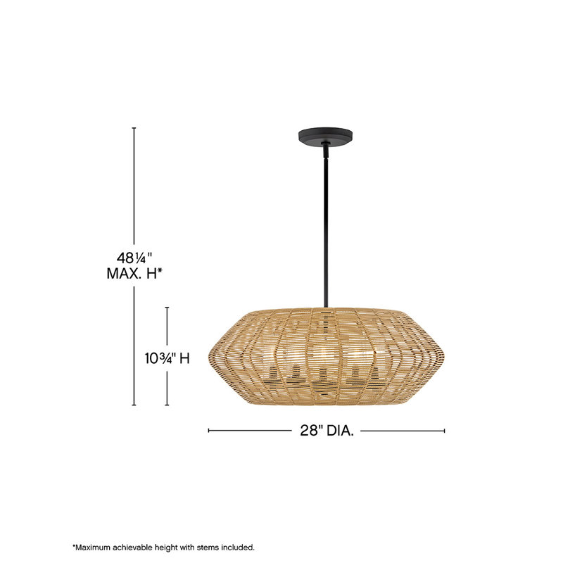 Luca 5 - Light Outdoor Chandelier, Natural