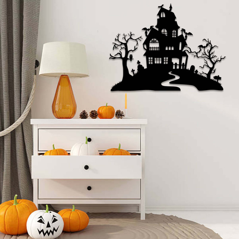 Art mural Haunted House, Noir, H 34 po x l 47 po x P 0,12 po