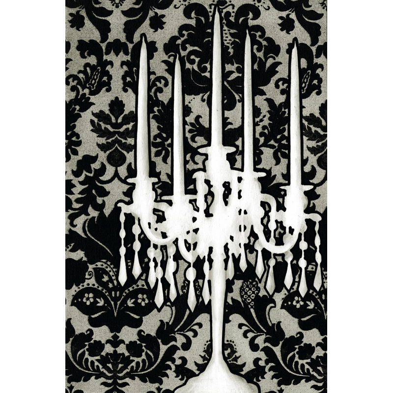 Patterned Candelabra I - Wrapped Canvas Painting, 46cm H x 30cm W