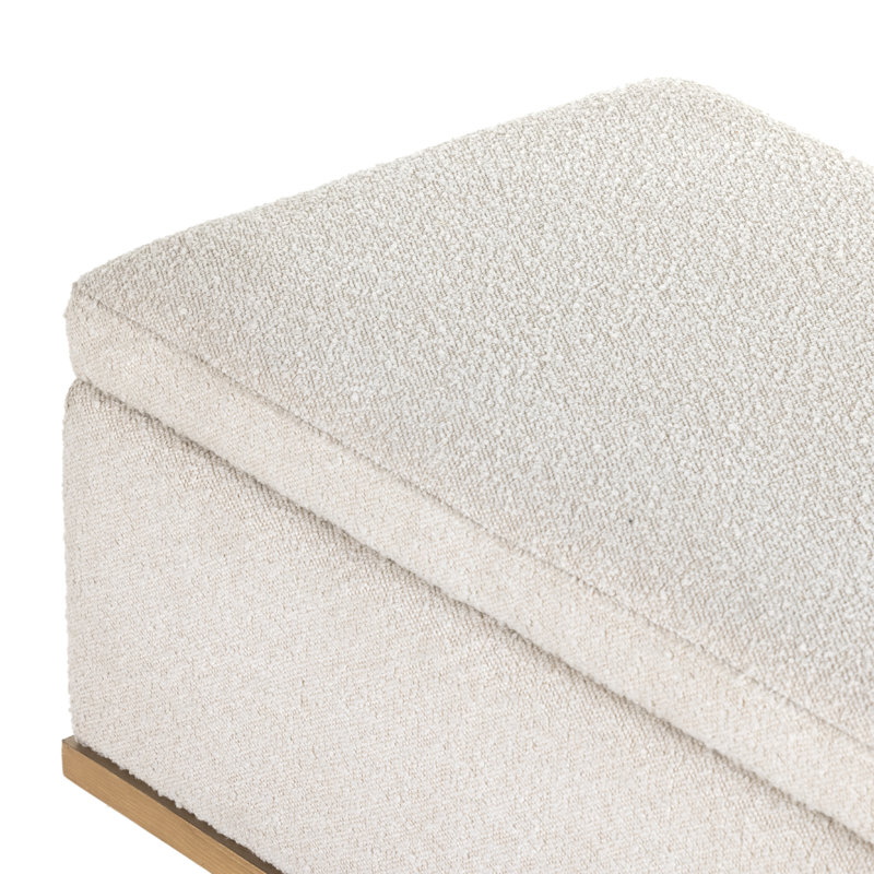 Navi Upholstered Storage Bench, Knoll Natural