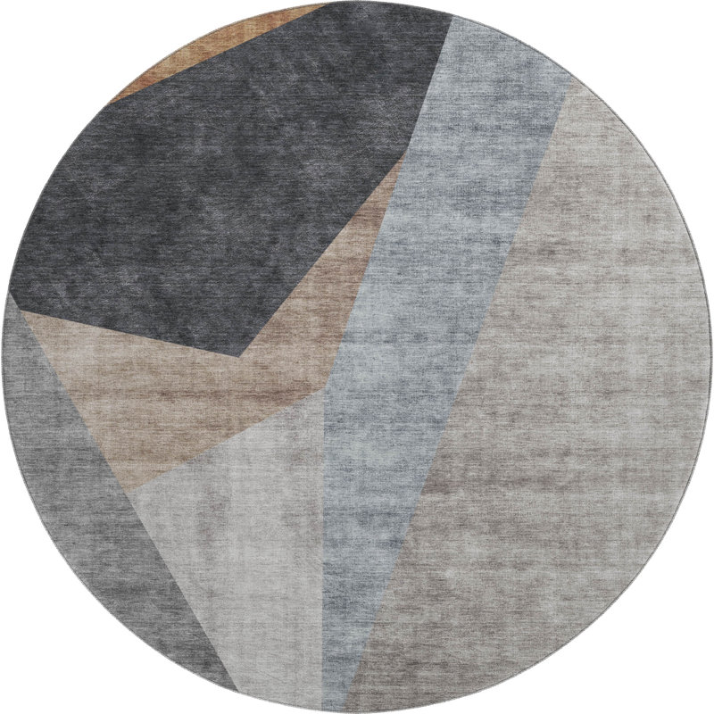 Premium Machine Washable Prisco Taupe Rug, Round 8'