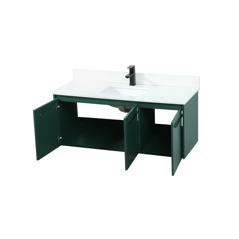 Ensemble de meuble-lavabo simple mural 48 "Penn, Vert