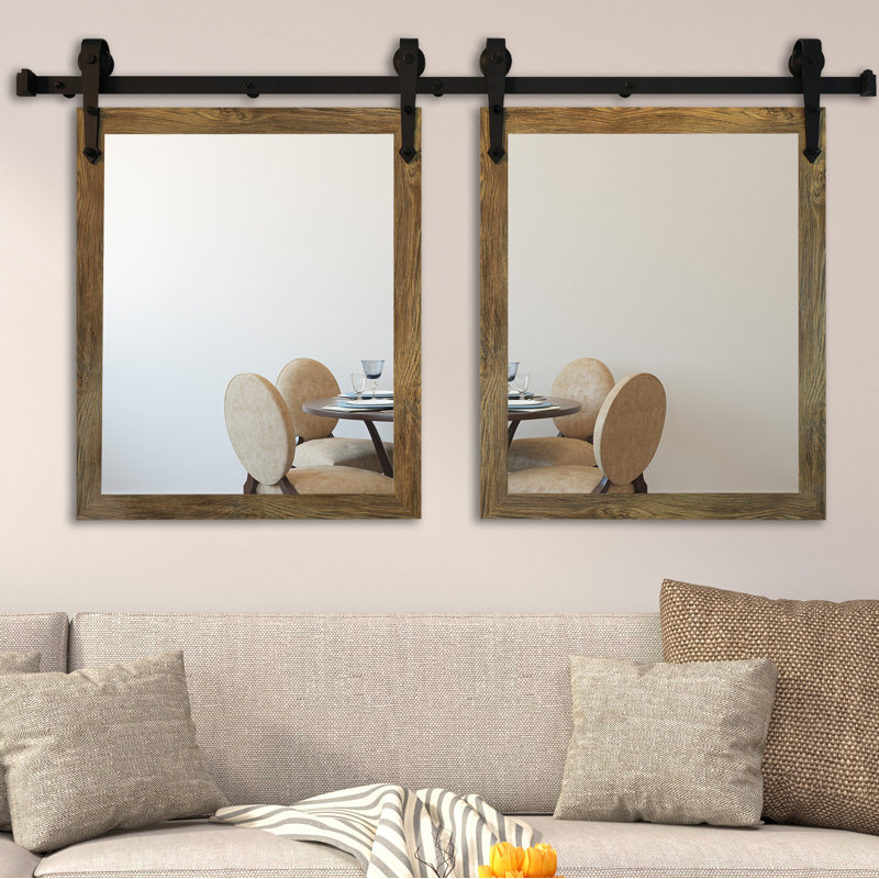 Jaylen Engineered Wood Flat Wall Mirror, 36" H x 24" W, Brown