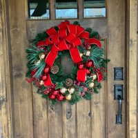 The Twillery Co.® Holiday Wreath with Red and Gold Ornaments, Berries,  Pinecones and Ribbon & Reviews