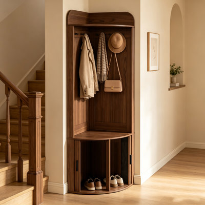 Corner Hall Tree 18.4'' Wide with Bench