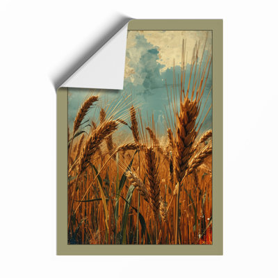 Golden Wheat Field Rustic - Framed Print