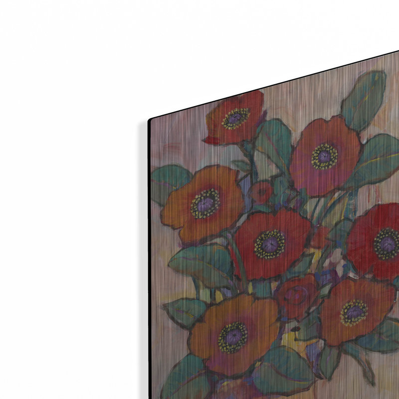 Art mural en métal «Poppies in a Vase I» par Tim O'Toole, H 16 po x l 12 po