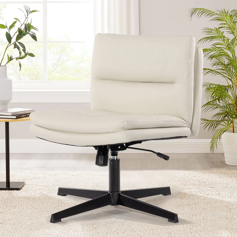 Fauteuil de bureau en polyuréthane sans accoudoirs sans roulettes, dossier à bascule 120 °