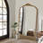 Cortia Arched Rattan and Wood Accent Mirror-121373904
