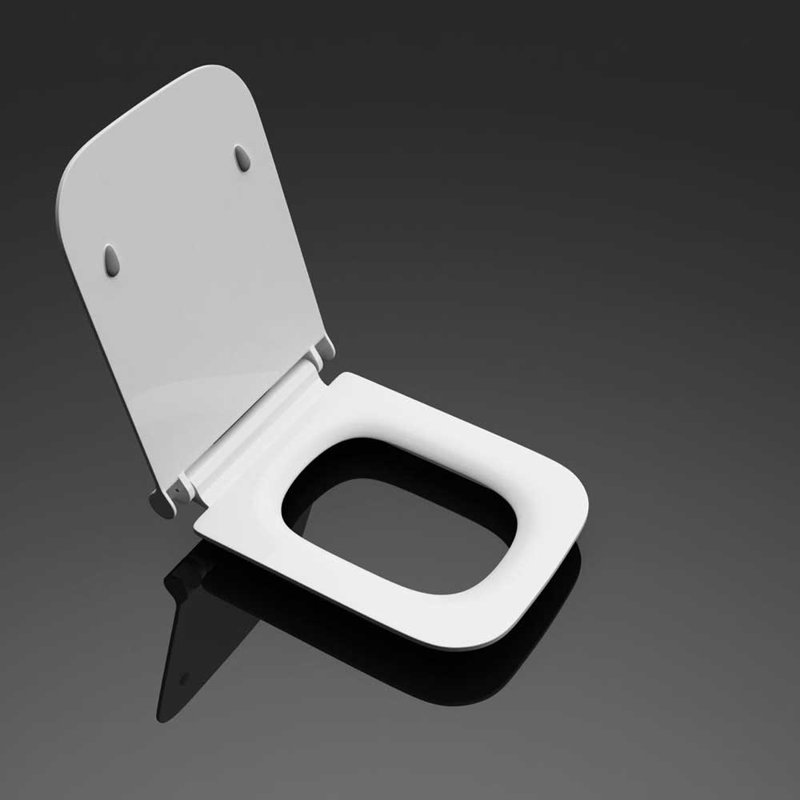  Soft Close Toilet Seat Square Shape Ultra Slim Design Quick Release 352 x 444 x 20mm (WxDxH)
