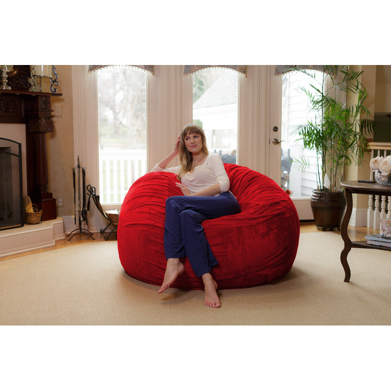 Fauteuil à billes - Fauteuil à billes rond rembourré en mousse à mémoire de forme avec housse amovible et lavable à la machine - Fauteuil à billes avec housse en microfibre douce - Plusieurs tailles et plusieurs tissus lavables à la machine