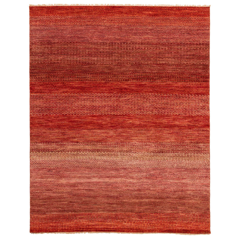 One-of-a-Kind Rectangle 7'11" x 9'8" New Age Rectangle Wool Area Rug in Red