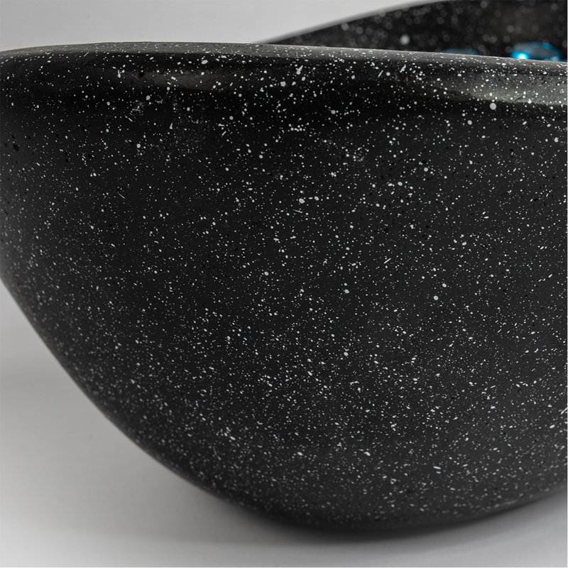 Concrete Tabletop Fireplace Was Burning Fire Pit Bowl - Indoor and Outdoor Use, Black