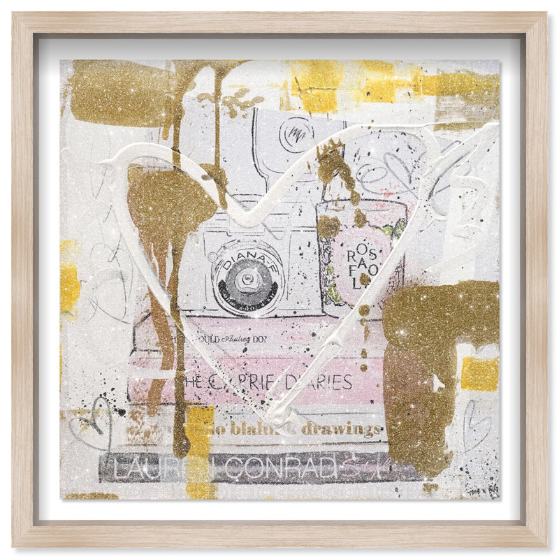 Oliver Gal Snap Gold Revisited Fashion - Diamond Dust Shadowbox Framed Wall Art, Cream, 26" H x 26" W