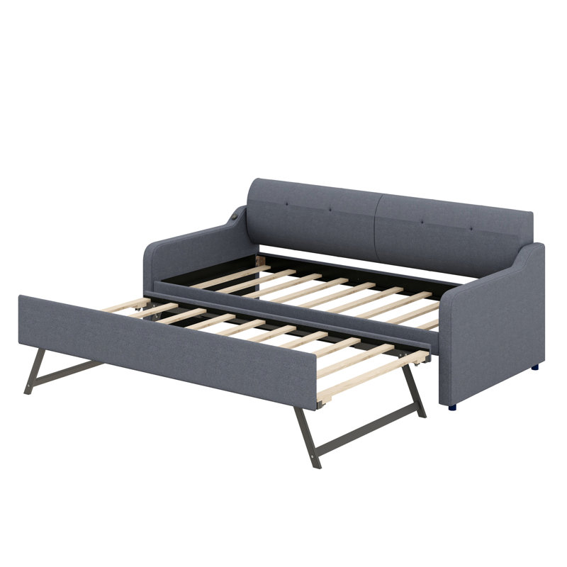 Munniks Upholstered Daybed, Gray