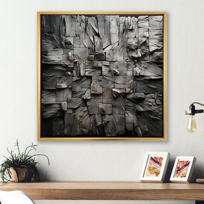 Spiritual Grey Geode Stone Minimalisme - Art mural sur toile en pierre spirituelle