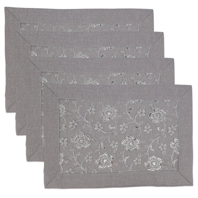 Éloise Collection Polyester Embroidered Rectangle Placemat