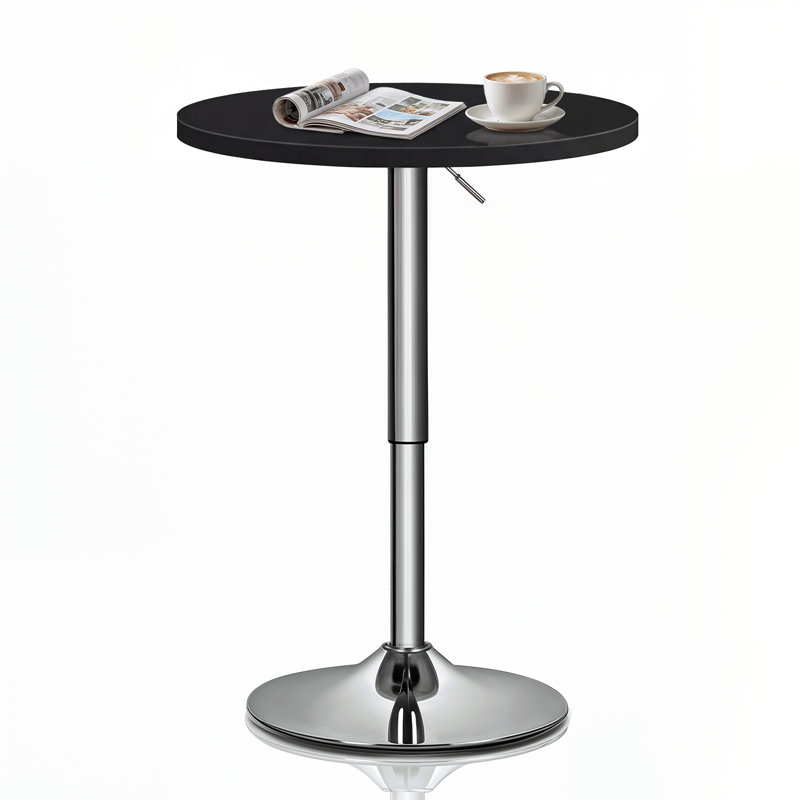 Table bistro Valencia Holton à hauteur ajustable avec base en métal robuste et plateau en panneau de fibres à densité moyenne Valencia