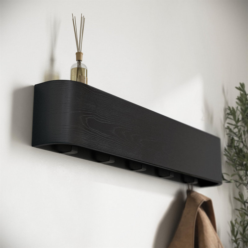 Carraby Wall Mounted Coat Rack, Black