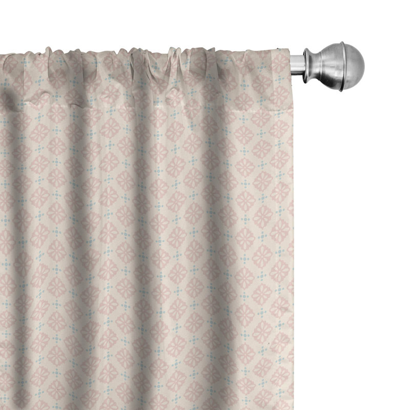 Shabby Floral Semi-Sheer Rod Pocket Sliding Panel, 28" x 63"
