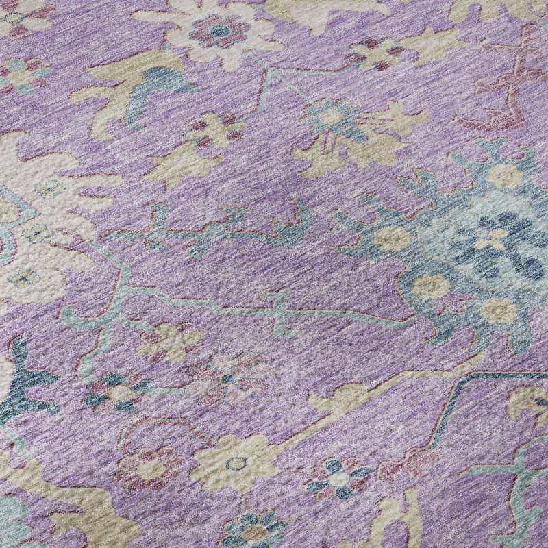 Premium Machine Washable Gurubaksh AMF1154 Global Rug, Round 8'