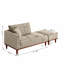 Chaise longue rembourrée et tabouret pour salon, chambre à coucher-1607845140-1607845150