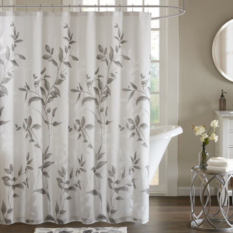 Rideau de douche Trent Botanical Burnout, Gris