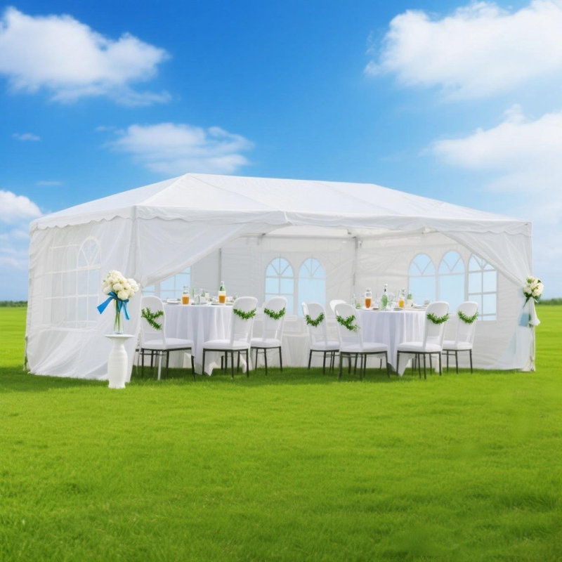 Auvent de jardin pour l'extérieur 10 x 20 pi pour les mariages et les fêtes, avec style de renom et 6 parois latérales détachables