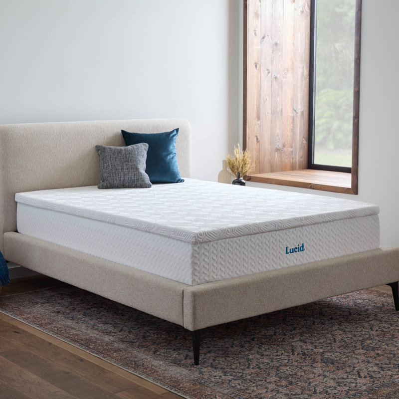 2 Inch Lavender and Gel Memory Foam Mattress Topper, Twin