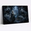 Tableau mural sur toile représentant un homme en manteau illuminé de bleu avec des mains fantomatiques, idéal pour l'Halloween-1732293444