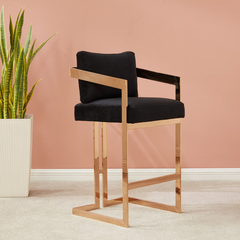 Upholstered Stool, Black
