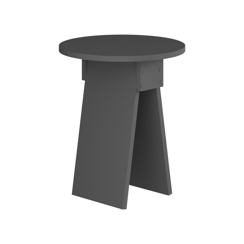 Chen Modern Side Table Minimalist with Round Top, Dark Grey