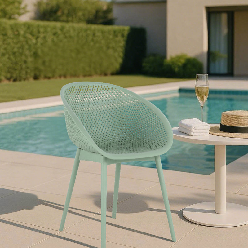 2 chaises longues modernes en plastique Pp, légères pour la plage et le jardin, avec support ergonomique, filet respirant, résistant au sol, esthétique et pour l'intérieur et l'extérieur