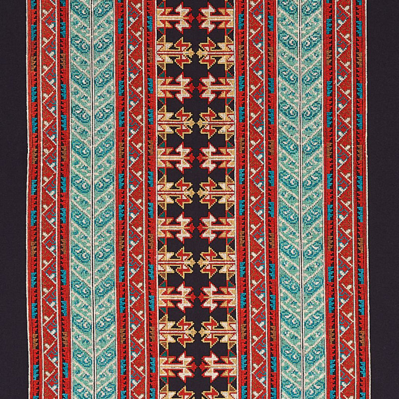Tissu brodé Vinka, Rouge/noir