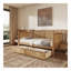 Lit de jour en rotin de style traditionnel avec 2 tiroirs pour un espace limité, chambre d'amis, aucun sommier nécessaire, noyer antique-196265190