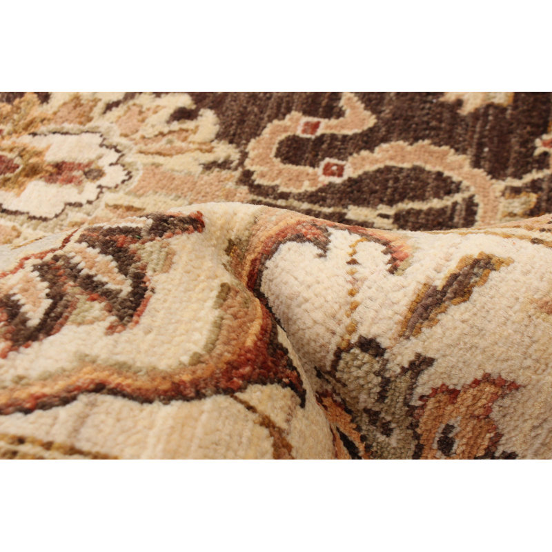 Tapis brun foncé Peshawar Oushak 8 pi 2 po x 10 pi 1 po