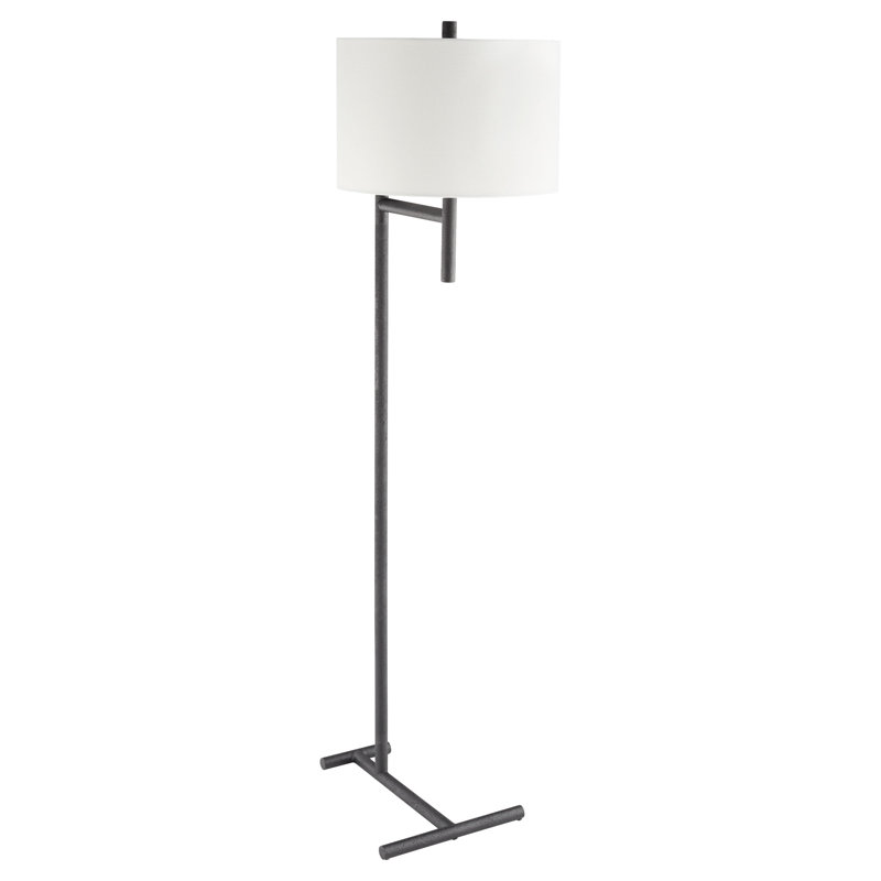 Ladon 58'' Black Swing Arm Floor Lamp