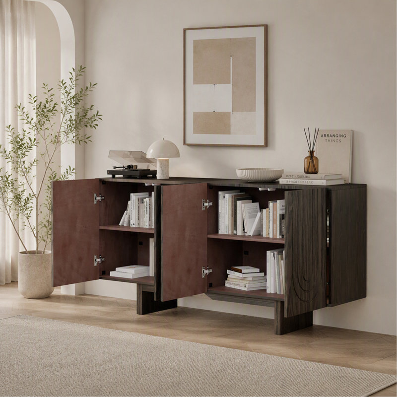 Armoire d'appoint à 4 portes, Walnut